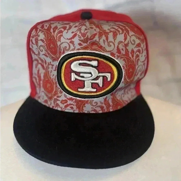 SAN FRANCISCO 49ERS New Era Niners NFL Red  Gray Paisley Snapback Hat Cap Custom - Picture 1 of 13